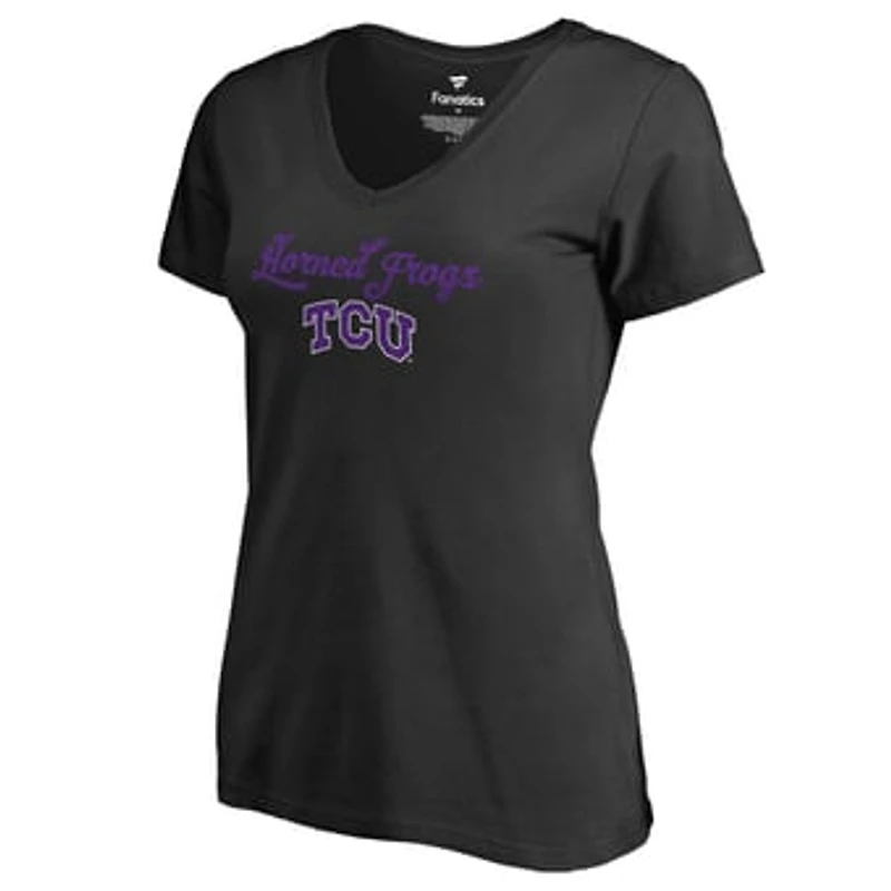 Women's Black TCU Horned Frogs Freehand T-Shirt
