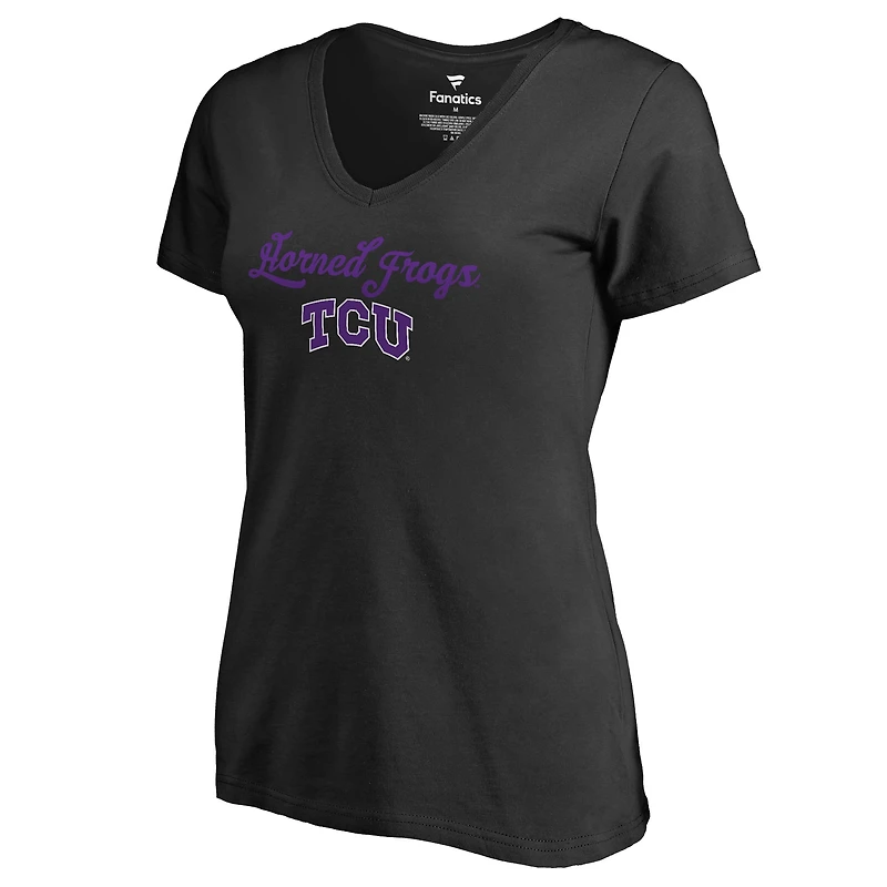 Women's Black TCU Horned Frogs Freehand T-Shirt