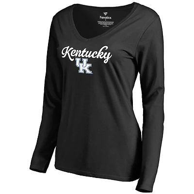 Women's Black Kentucky Wildcats Freehand Long Sleeve T-Shirt