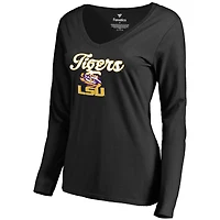 Women's Black LSU Tigers Freehand Long Sleeve T-Shirt
