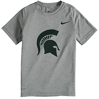 Youth Nike Michigan State Spartans Heather Gray Logo Legend Performance T-Shirt