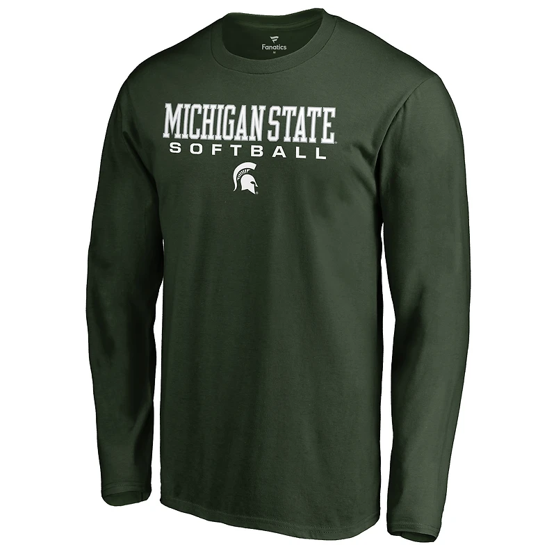 Men's Green Michigan State Spartans Team Unity Softball Long Sleeve T-Shirt