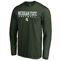 Men's Green Michigan State Spartans Team Unity Softball Long Sleeve T-Shirt
