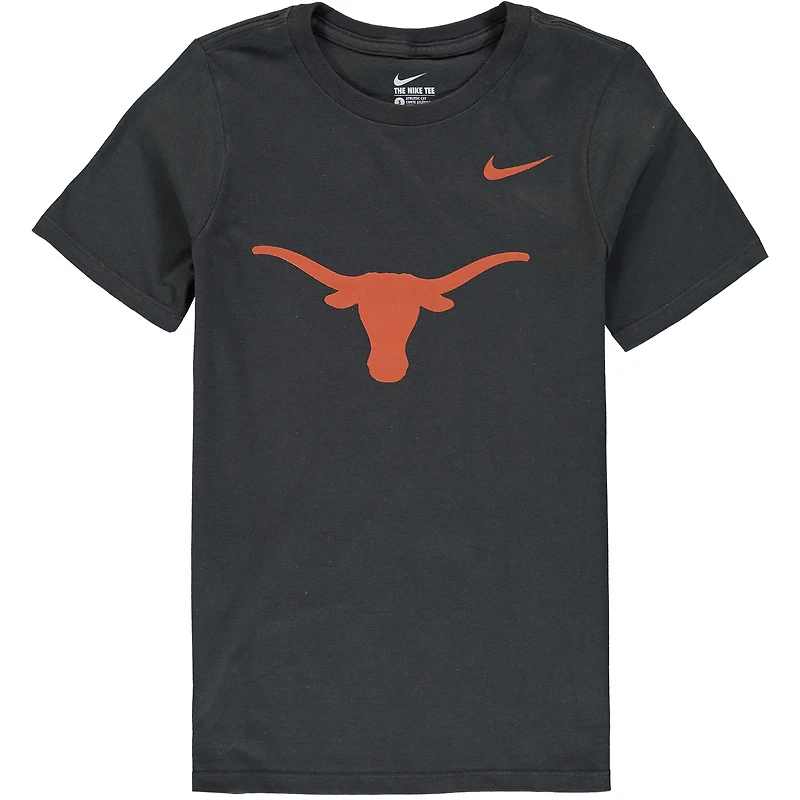 Youth Nike Anthracite Texas Longhorns Cotton Logo T-Shirt
