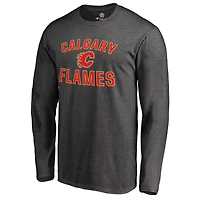 Men's Heathered Gray Calgary Flames Victory Arch Long Sleeve T-Shirt