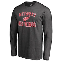 Men's Heathered Gray Detroit Red Wings Victory Arch II Long Sleeve T-Shirt