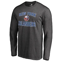 Men's Heathered Gray New York Islanders Victory Arch Long Sleeve T-Shirt