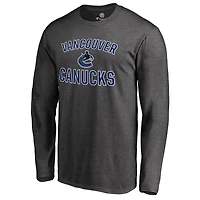 Men's Heathered Gray Vancouver Canucks Victory Arch Long Sleeve T-Shirt