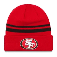 Men's New Era Scarlet San Francisco 49ers Team Logo Cuffed Knit Hat