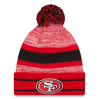Men's New Era Scarlet San Francisco 49ers Team Logo Cuffed Knit Hat with Pom