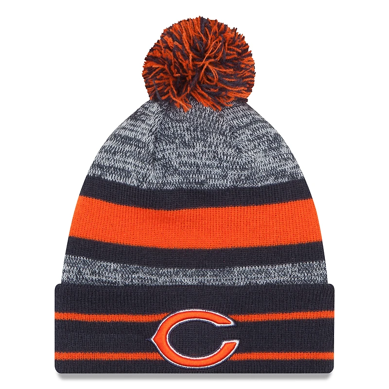 Men's New Era Navy Chicago Bears Team Logo Cuffed Knit Hat with Pom