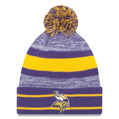 Men's New Era Purple Minnesota Vikings Team Logo Cuffed Knit Hat with Pom
