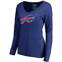 Women's Royal Buffalo Bills Primary Logo V-Neck Long-Sleeve T-Shirt