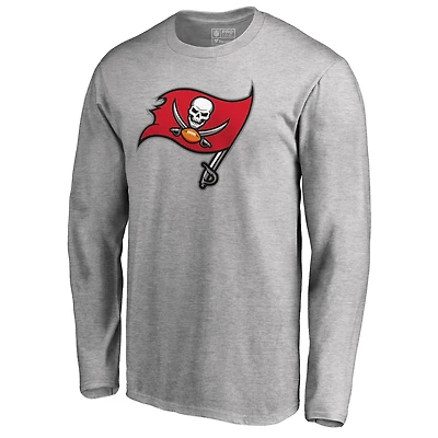 Men's Heathered Gray Tampa Bay Buccaneers Primary Logo Long-Sleeve T-Shirt