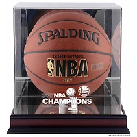 Golden State Warriors 2017 NBA Finals Champions Logo Mahogany Basketball Display Case with Mirrored Back