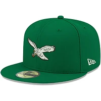 Men's New Era Kelly Green Philadelphia Eagles Omaha Throwback 59FIFTY Fitted Hat