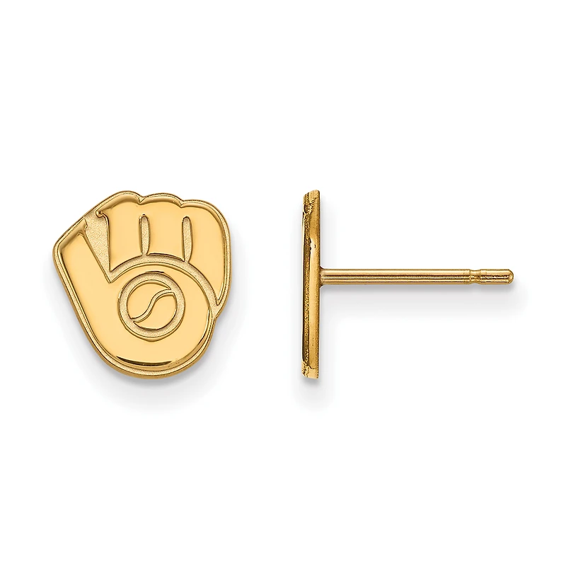 Women's Milwaukee Brewers Gold-Plated Small Post Earrings
