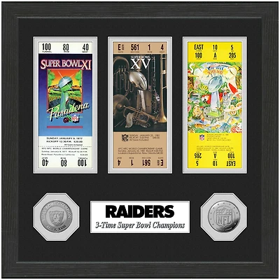 Highland Mint Las Vegas Raiders 15" x 22" Super Bowl Ticket Collection