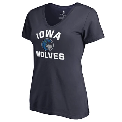 Women's Navy Iowa Wolves Overtime V-Neck T-Shirt