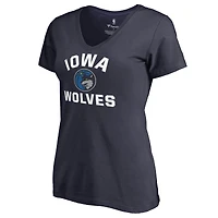 Women's Navy Iowa Wolves Overtime V-Neck T-Shirt