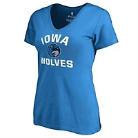 Women's Blue Iowa Wolves Overtime V-Neck T-Shirt