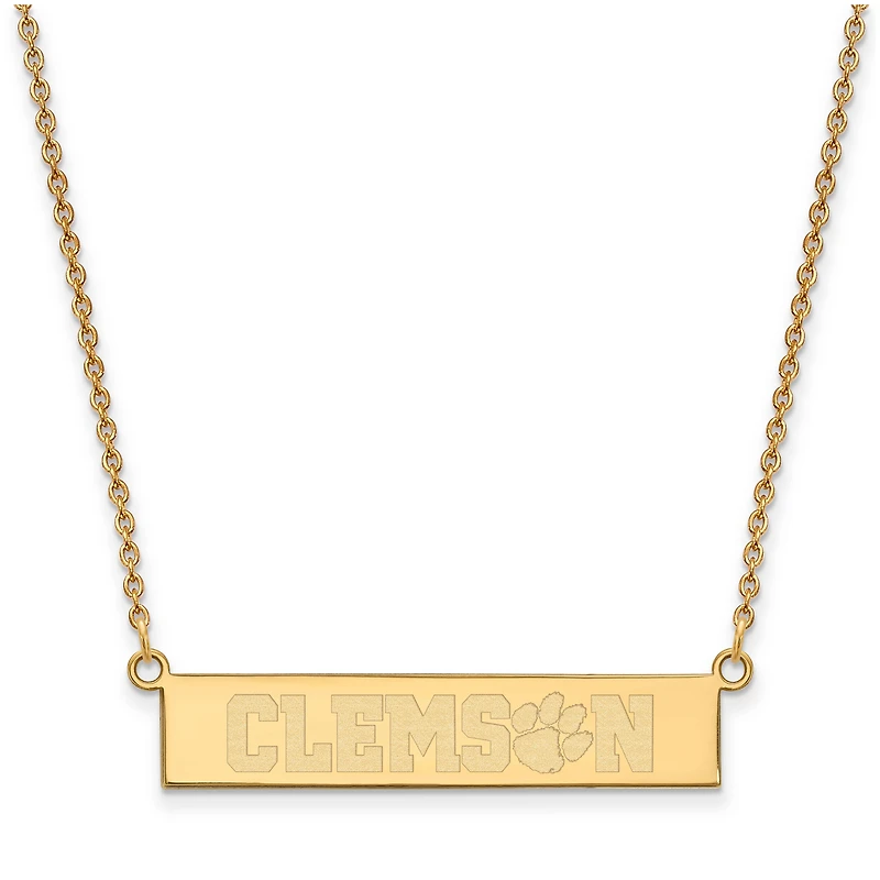 Women's Clemson Tigers Gold Plated Small Bar Necklace
