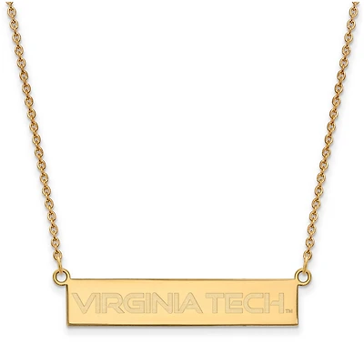 Women's Virginia Tech Hokies Gold Plated Small Bar Necklace