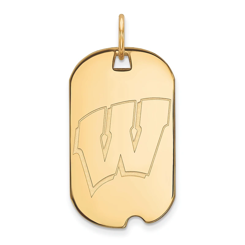 Women's Wisconsin Badgers Gold Plated Small Dog Tag