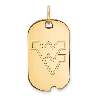 Women's West Virginia Mountaineers Gold Plated Small Dog Tag
