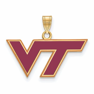 Women's Virginia Tech Hokies Gold Plated Small Enamel Pendant