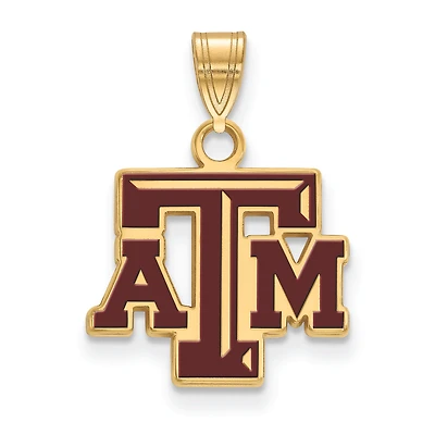 Women's Texas A&M Aggies Gold Plated Small Enamel Pendant