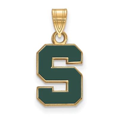 Women's Michigan State Spartans Gold Plated Small Enamel Pendant