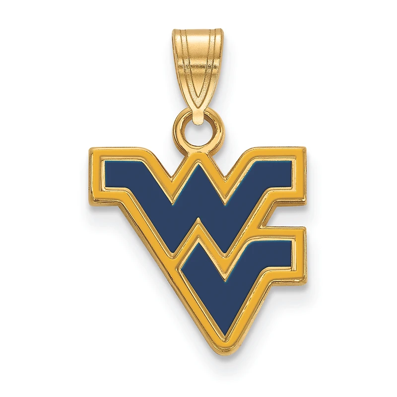 Women's West Virginia Mountaineers Gold Plated Small Enamel Pendant