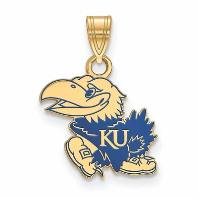 Women's Kansas Jayhawks Gold Plated Small Enamel Pendant