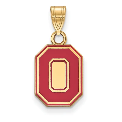 Women's Ohio State Buckeyes Gold Plated Small Enamel Pendant