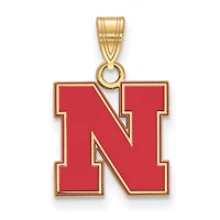 Women's Nebraska Huskers Gold Plated Small Enamel Pendant