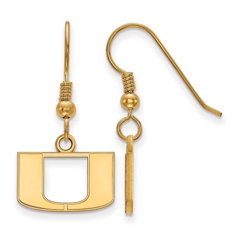 Women's Miami Hurricanes Gold Plated XS Dangle Earrings
