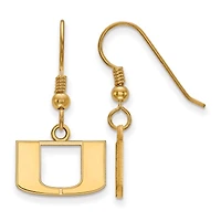 Women's Miami Hurricanes Gold Plated XS Dangle Earrings