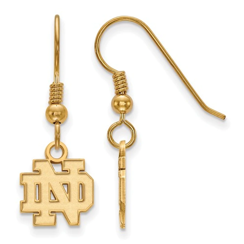 Women's Notre Dame Fighting Irish Gold Plated XS Dangle Earrings
