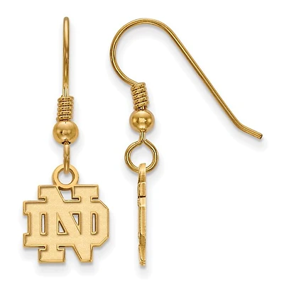 Women's Notre Dame Fighting Irish Gold Plated XS Dangle Earrings