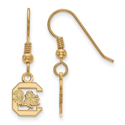 Women's South Carolina Gamecocks Gold Plated XS Dangle Earrings