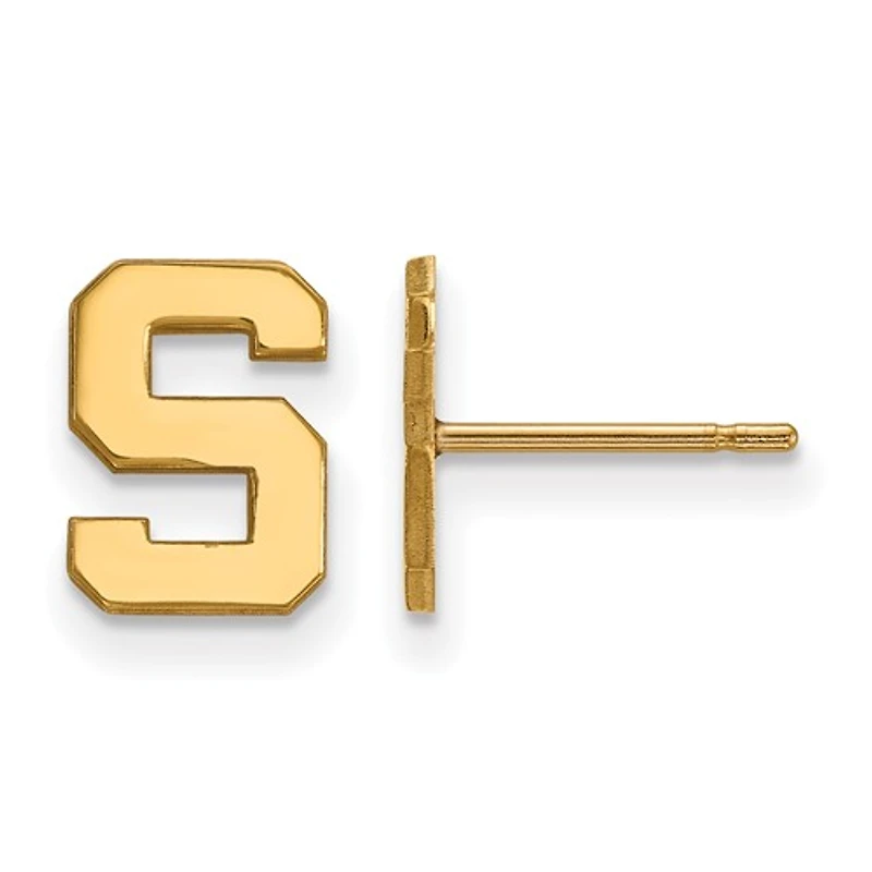 Women's Michigan State Spartans Gold Plated XS Post Earrings
