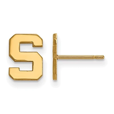 Women's Michigan State Spartans Gold Plated XS Post Earrings