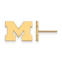 Women's Michigan Wolverines Gold Plated XS Post Earrings
