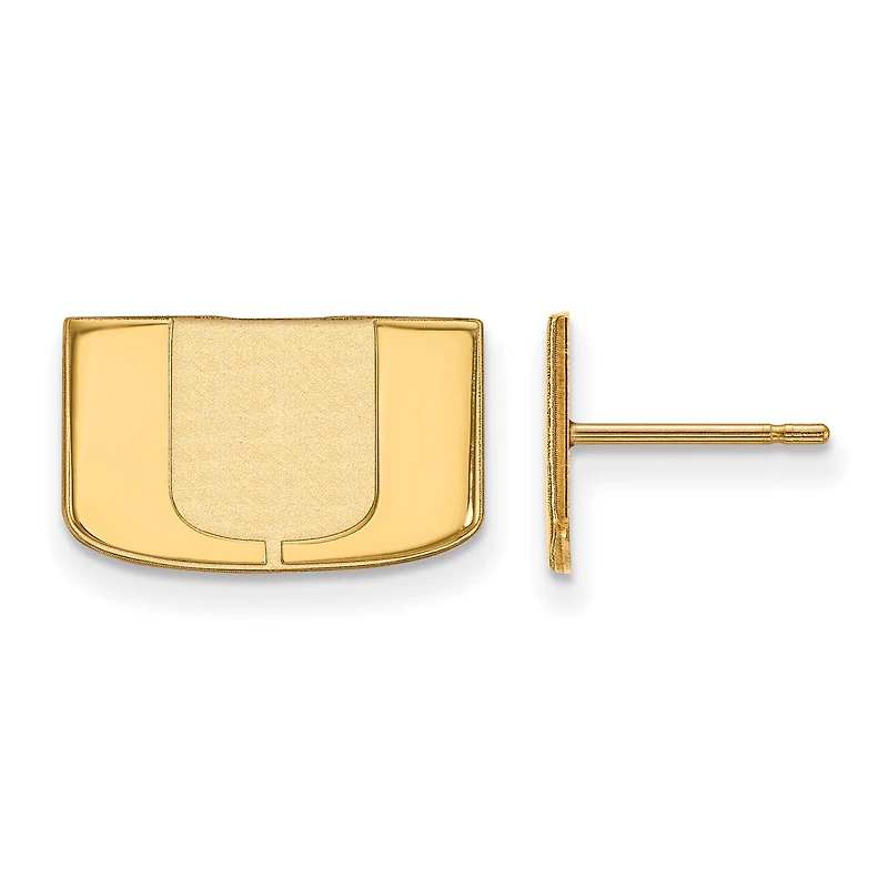 Women's Miami Hurricanes Gold Plated XS Post Earrings