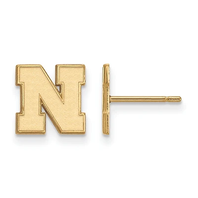 Women's Nebraska Huskers Gold Plated XS Post Earrings
