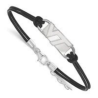 Women's Virginia Tech Hokies Sterling Silver Leather Bracelet