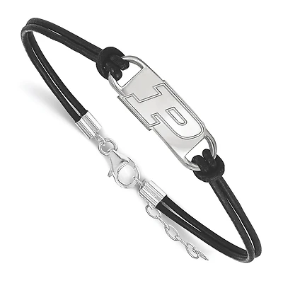 Women's Purdue Boilermakers Sterling Silver Leather Bracelet