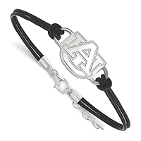 Women's Auburn Tigers Sterling Silver Leather Bracelet