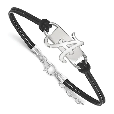 Women's Alabama Crimson Tide Sterling Silver Leather Bracelet